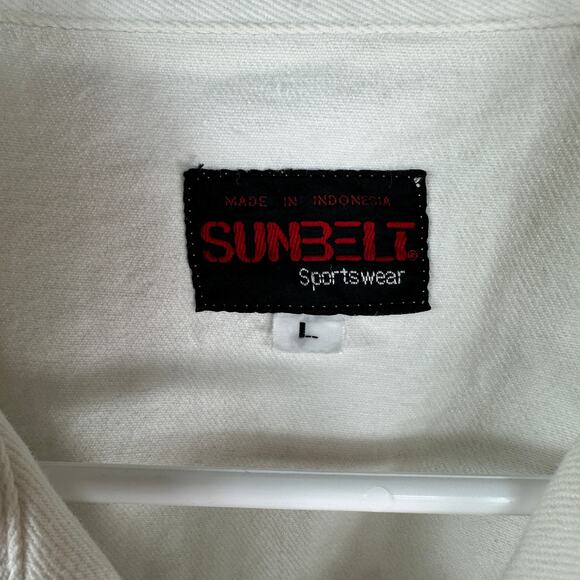 Vintage Sunbelt White Denim Jacket Women’s Large Y2K Festival Cottagecore - Picture 8 of 8